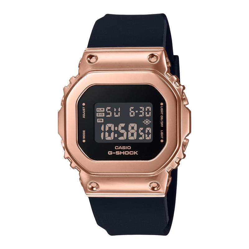 卡西欧(CASIO)GM-S5600PG-1男士石英手表潮流复古金属表带防水电子手表