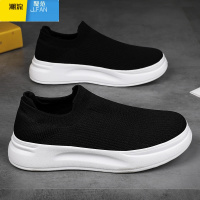 聚范男鞋懒人透气男士帆布鞋一脚蹬老北京布鞋38码男款休闲泡沫底板鞋