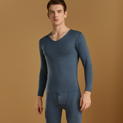 贴片男士保暖内衣男V领无痕护膝护肚保暖套装舒适亲肤秋衣秋裤冬_59
