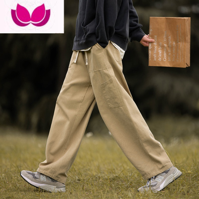 七斓日系工装裤男士直筒宽松潮牌百搭休闲男生夏季长款裤子