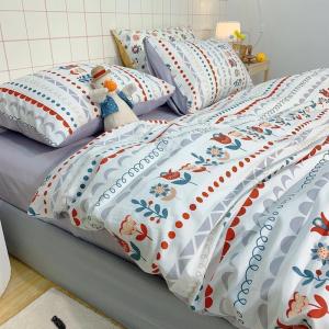 美帮汇四件套全棉全棉少女心公主风被套床单床笠小香风床上用品三4件套