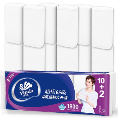 维达无芯卷纸1800g实心卫生纸家庭装长棒纸巾特价超韧系列实惠装(c8b)