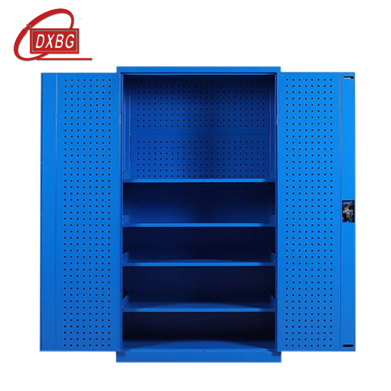 DXBG工具柜加厚铁皮储物柜工厂车间用带抽屉汽修多功能收纳柜通门带网柜蓝色