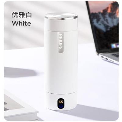 飞利浦烧水杯便携式小型电热杯316不锈钢保温杯 AWP2767 优雅白 400ml 单位:个