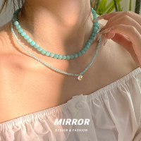 925纯银天河石吊坠项链女锁骨链气质2025新款时尚潮 BCX4866送女朋友老婆情人节七夕生日礼物