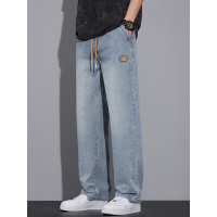 男士高街风直筒牛仔裤复古水洗宽松长裤潮牌通勤日常百搭