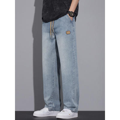 男士高街风直筒牛仔裤复古水洗宽松长裤潮牌通勤日常百搭