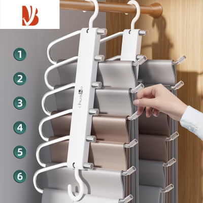 三维工匠折叠裤架裤子收纳器多多层衣架家用防滑魔术衣柜挂专用