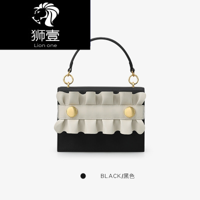狮壹（Lionone）轻奢品牌19新款潮小方包女韩版时尚牛皮手提单肩斜挎包