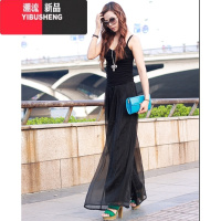 YIBUSHENG九分裤女季薄款沙滩裤休闲裤宽松大码高腰雪纺裤裙阔腿裤长裤子