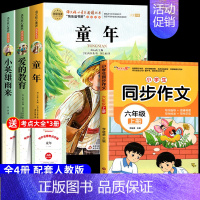 [4册 送考点]六年级上册必读+同步作文 [正版]全套3册 童年爱的教育和小英雄雨来六年级上册必读的课外书老师经典书目完