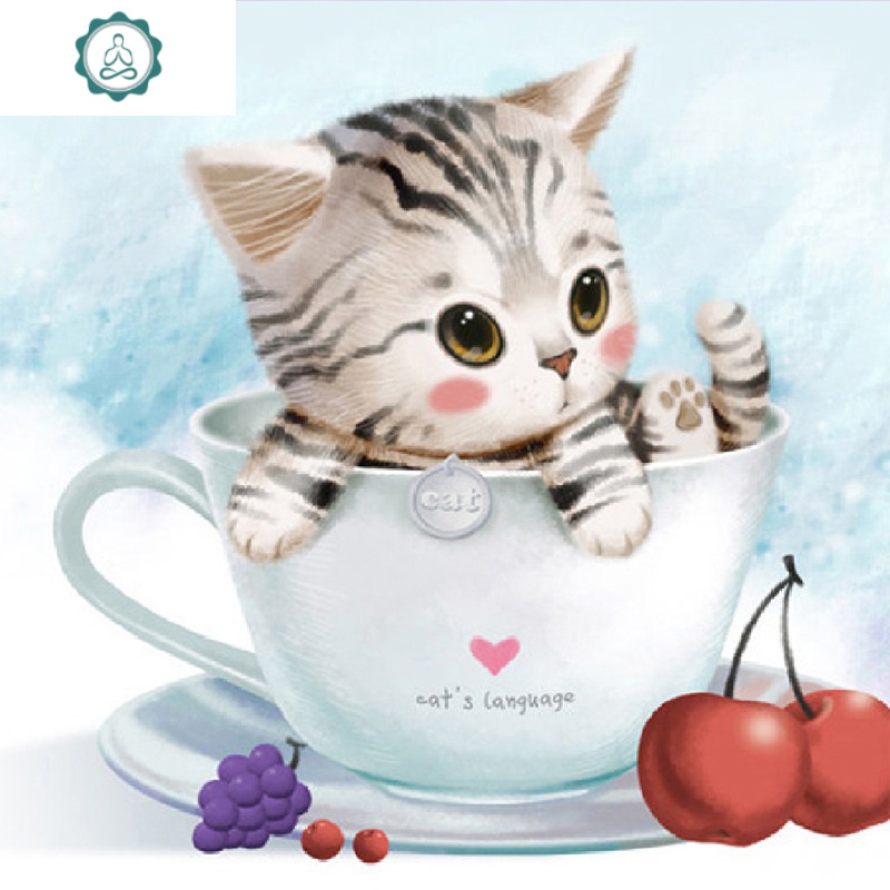 5d钻石画满钻砖石绣卡通动物可爱2020年点贴钻十字绣2019新款卧室 封