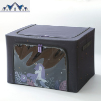 衣服收纳箱布艺牛津布钢架整理箱子折叠加厚特大号家用储物箱 三维工匠