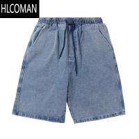 HLCOMANBellken 早起工作室CityBoy日系复古水洗宽松牛仔短裤男女休闲裤
