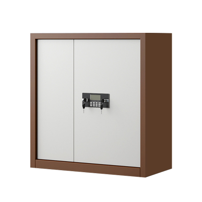 正斌指纹电子保密柜钢制密码文件柜档案柜矮柜保密资料柜办公柜单节咖白:电子锁