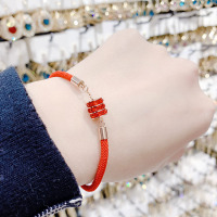新款本命年编织转运红绳手链2025玫瑰金幸运红色钛钢不掉色手绳女送女朋友老婆情人节七夕生日礼物