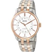 Mido瑞士男表布鲁纳系列白盘间金表带日显休闲防水自动机械腕七夕礼物
