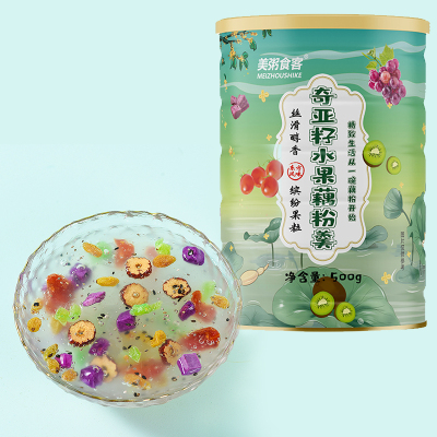 美粥奇亚籽水果藕粉500g/罐 果粒藕粉水果坚果藕粉羹早餐冲饮