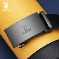 花花公子男士皮带真皮自动扣商务休闲牛皮裤带2024新款时尚潮腰带