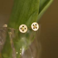 925纯银纽扣耳钉女耳环耳饰小众设计ins风养耳洞睡觉不用摘送女朋友老婆情人节七夕生日礼物