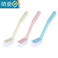 敬平新品长柄洗锅刷清洁用刷厨房用品刷碗刷锅洗碗的小刷子 3个装蓝+粉+白(实惠型)