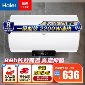 海尔(Haier)60升电热水器EC6001H-Eco1 金刚搪瓷胆 享国家补贴 一级能效 2200W高效加热 长效保温