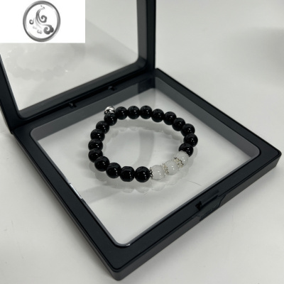 JiMi黑曜石串珠手链女小众设计暗黑风高级感手串情侣闺蜜手饰品男潮牌