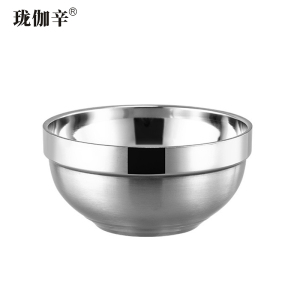 珑伽辛 304不锈钢铂金碗 18cm/个