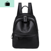 双肩包女士2020新款韩版百搭背包小包软皮休闲时尚旅行大容量韩版NEW LAKE 黑色