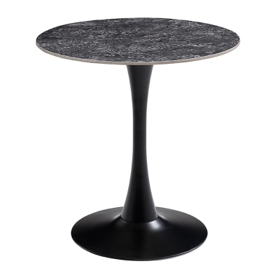 中豫鑫泽ZYXZ-VC4120111 圆桌小户型家用桌简约接待洽谈桌 黑色岩板 台面