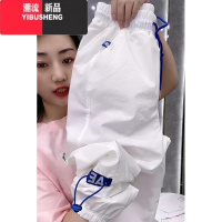 YIBUSHENG2023季薄款冰丝速干运动裤女束脚高腰宽松显瘦小个子九分休闲裤