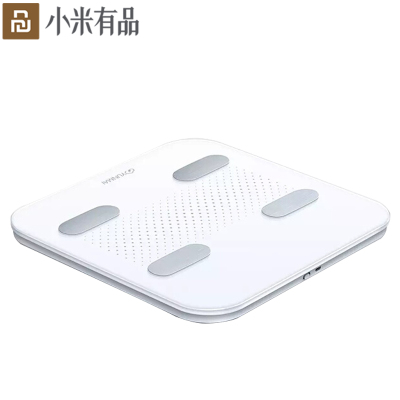 小米有品云麦轻薄小巧锂电续航身体测评17项数据智能体脂秤健康智能家居健身器材1件/盒白色