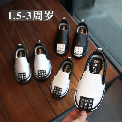 宝宝皮鞋2017秋季童鞋英伦风儿童单鞋防滑男女童豆豆鞋软底学步鞋