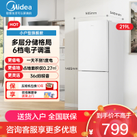 美的冰箱(Midea)181升双门冰箱 家用双温冷藏冷冻大容量保鲜低音 超薄电冰箱 小户型两开门 MR-190E 极地白