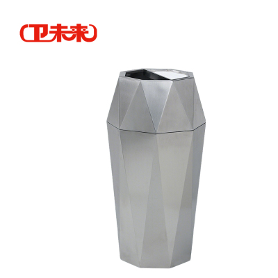 卫未来 商用垃圾桶 亮光银沙钢 个
