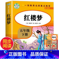 [五年级下]红楼梦 [正版]全4册四大名著小学生版全套4册 原著五年级下册课外书快乐读书吧五六年级青少年版三国演义西游记