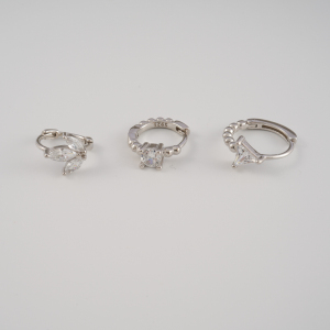 925银精致锆石圈形耳扣耳骨钉洗澡睡觉都可戴商务OL风耳骨钉送女朋友老婆情人节七夕生日礼物