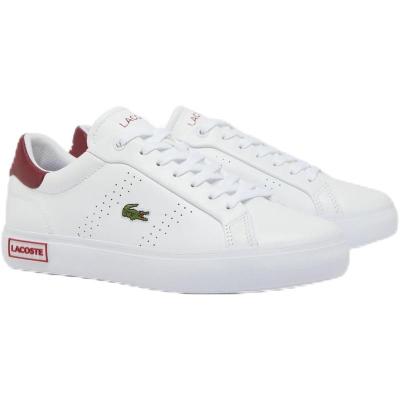 Lacoste女士板鞋休闲鞋百搭运动鞋经典低帮皮革拼接撞色织物橡胶