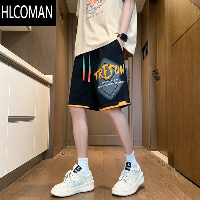 HLCOMAN青少年短裤子男孩夏季潮流撞色休闲初高中学生宽松大码运动五分裤