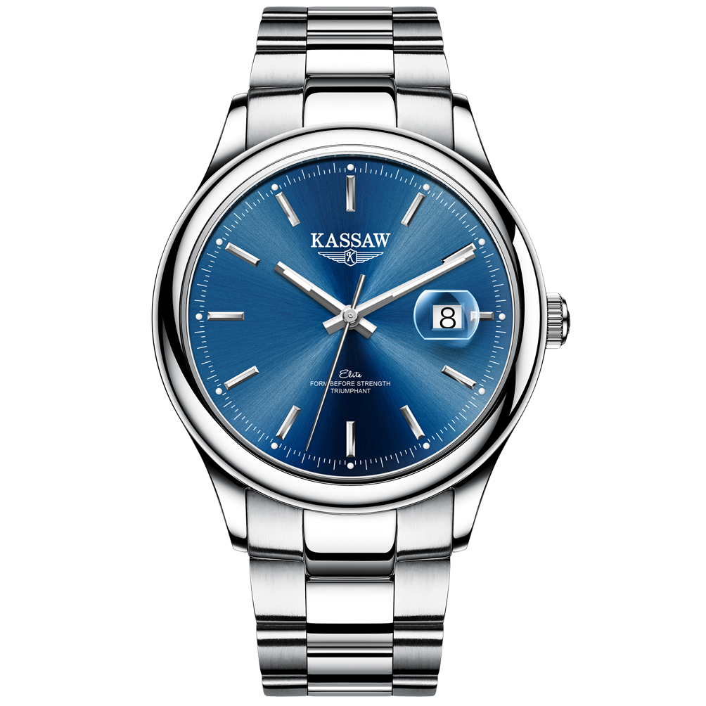 卡梭(kassaw)手表男自动机械表防水复古时尚商务夜光男表大表盘男士表