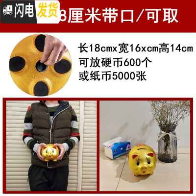 三维工匠储蓄储钱小猪创意不可取大人用家用儿童只进不出大容量 43厘米[送两只22厘米]可取钱储蓄罐