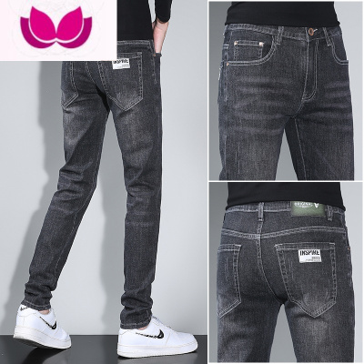 七斓弹力牛仔裤男士修身小直筒冬季2023夏季新款休闲男款长裤子款