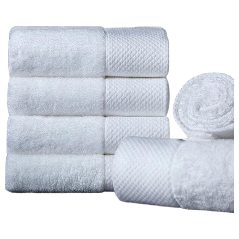 天山柔 70*140cm 500g 纯白提花16支平织 浴巾 (计价单位:条) 纯白