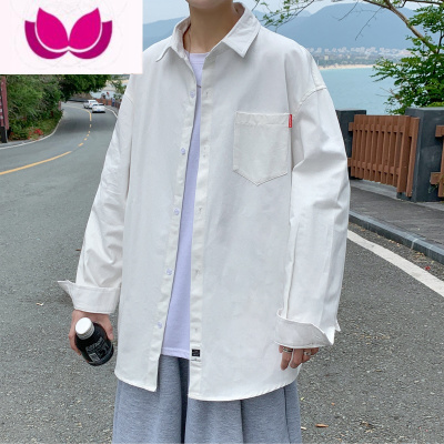 七斓长袖衬衫外套男款加厚潮牌宽松大码港风衬衣2022高级感韩版