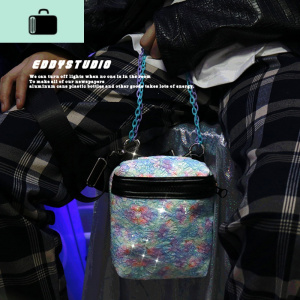 EddyStudio原创人鱼姬亮片闪光手机包仙女小包街拍甜美链条推荐NEW LAKE 蓝紫色女士单肩包 蓝紫色