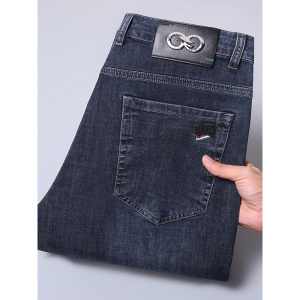 时尚男士春季牛仔裤新款刺绣宽松直筒裤男休闲商务长裤子