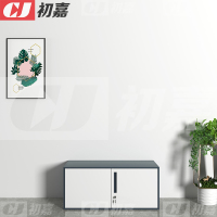 初嘉WJGT-009钢制文件柜窄边资料柜拆装档案柜带锁储物柜灰白套顶柜