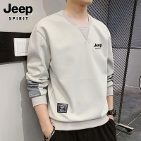 吉普官方卫衣男士秋冬季2025新款宽松内搭上衣圆领长袖t恤男加绒