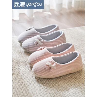 JianXiang春秋薄款月子鞋孕妇棉拖鞋女软底包跟产后11月份12产妇防滑室内冬拖鞋