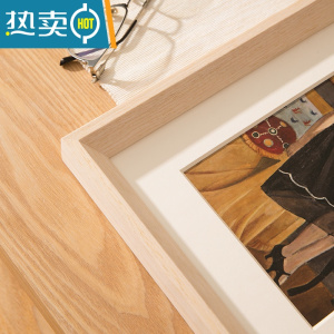 敬平实木大相框挂墙A3营业执照4K素描装裱画框外框拼图框定制任意尺寸 橡木色 定制尺寸联系客服[限2m内]